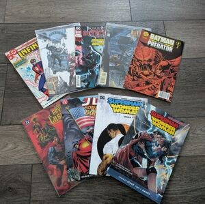 9 DC Comics Batman Superman Wonder Woman Predator Comic Trade Paperback TPB Lot